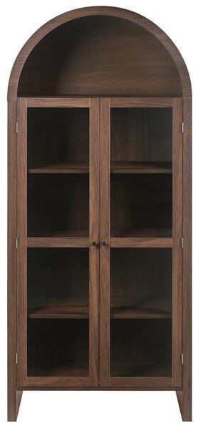 Skleněná vitrína GLENWOOD 79 cm Tmavě hnědá
