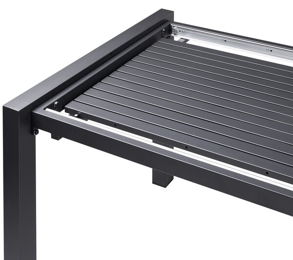 Rozkládací zahradní jídelní stůl ARDESIO 160/220 cm 90 cm Kov Tmavě šedá