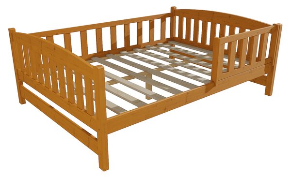 Vomaks Dětská postel DP 002 XL se zábranou Rozměr: 140 x 200 cm, Povrchová úprava: moření olše