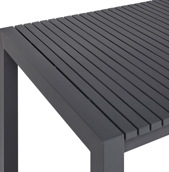 Rozkládací zahradní jídelní stůl ARDESIO 160/220 cm 90 cm Kov Tmavě šedá