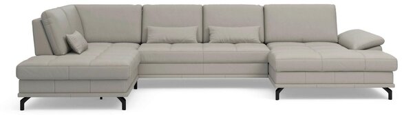 SEDACÍ SOUPRAVA, kůže, světle šedá Sit & More - Sedací soupravy, Online Only