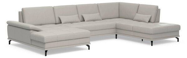 SEDACÍ SOUPRAVA, kůže, světle šedá Sit & More - Sedací soupravy, Online Only