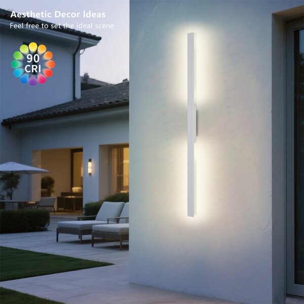 Brilagi - LED Venk. nást. svít. LUNA LED/24W/230V 3000K IP65 100 cm bílá CRI 90
