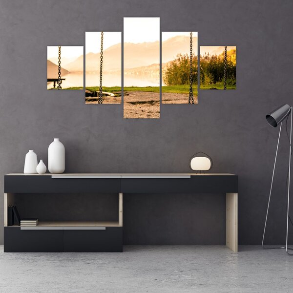 Obraz houpačky v přírodě (125x70 cm)