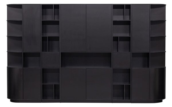 Černá modulární knihovna z borovicového dřeva 78x210 cm Finca – WOOOD