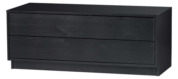 Černý modulární TV stolek z borovicového dřeva 100x40 cm Finca – WOOOD