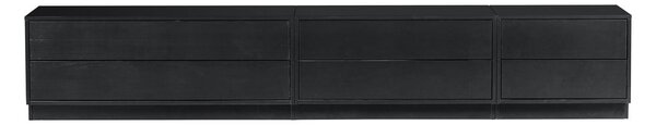 Černý modulární TV stolek z borovicového dřeva 100x40 cm Finca – WOOOD