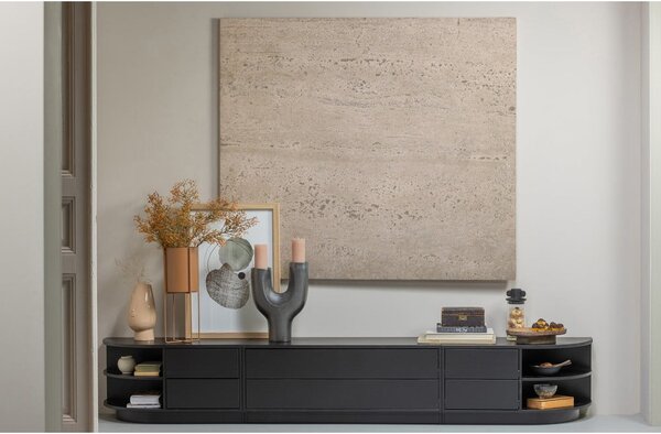 Černý modulární TV stolek z borovicového dřeva 100x40 cm Finca – WOOOD
