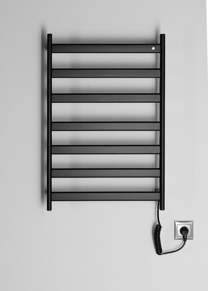 Sapho Sapho, ELIAS elektrický sušák ručníků 490x730x110mm, 105W, černá matná, EB550