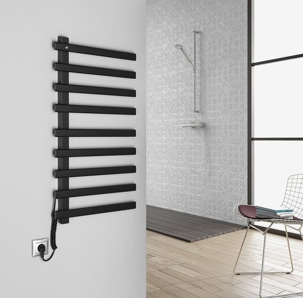 Sapho Sapho, ELCOR elektrický sušák ručníků 480x920x50mm, 128W, černá matná, EB460