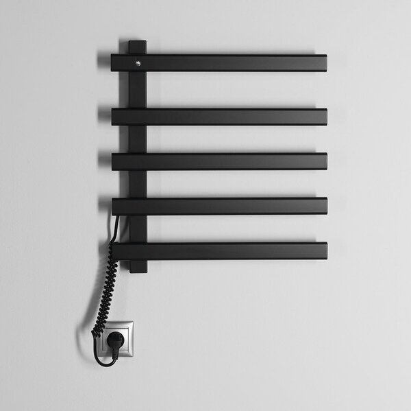 Sapho Sapho, ELCOR elektrický sušák ručníků 480x520x50mm, 85W, černá matná, EB530