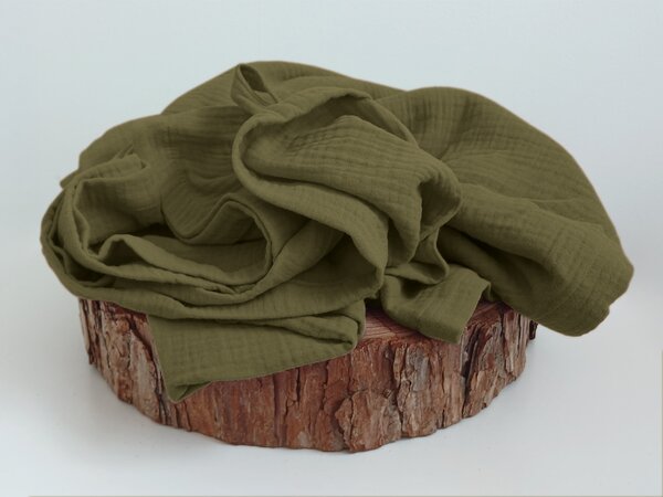Nelly Mušelínový ručník - Khaki 45x100 cm