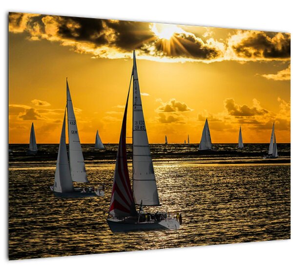 Obraz jachty v západu slunce (70x50 cm)