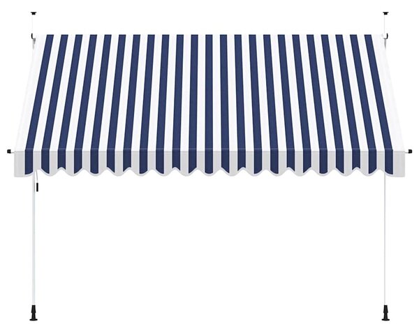 Ručně zatahovací markýza 350 cm modro-bílé pruhy