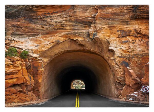 Obraz - tunel ve skále (70x50 cm)