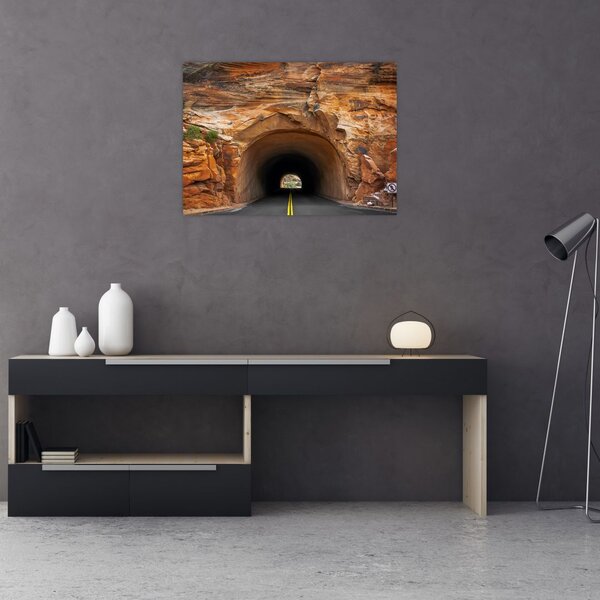 Obraz - tunel ve skále (70x50 cm)