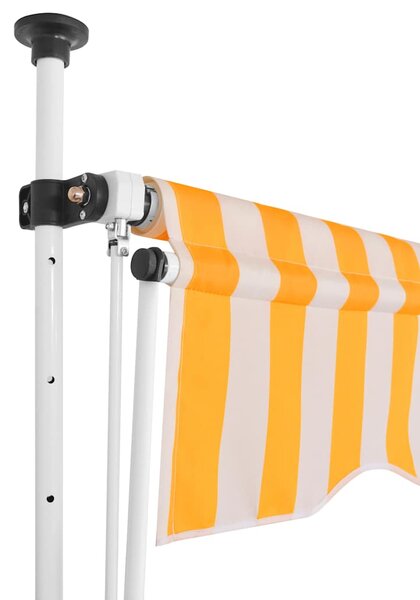 Ručně zatahovací markýza 250 cm oranžovo-bílé pruhy