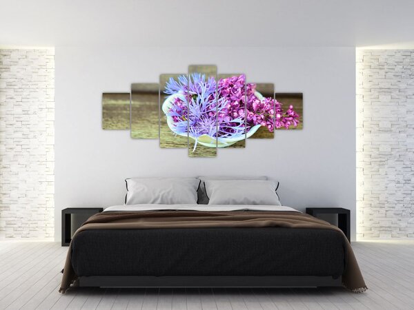 Obraz dekorace s levandulí (210x100 cm)