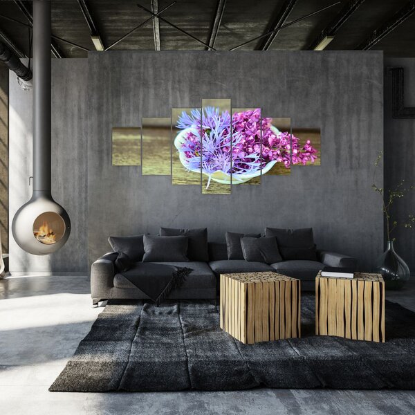 Obraz dekorace s levandulí (210x100 cm)