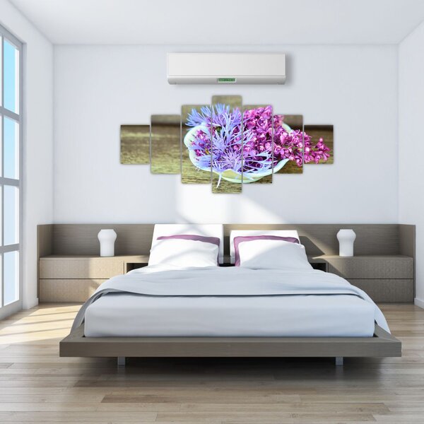Obraz dekorace s levandulí (210x100 cm)
