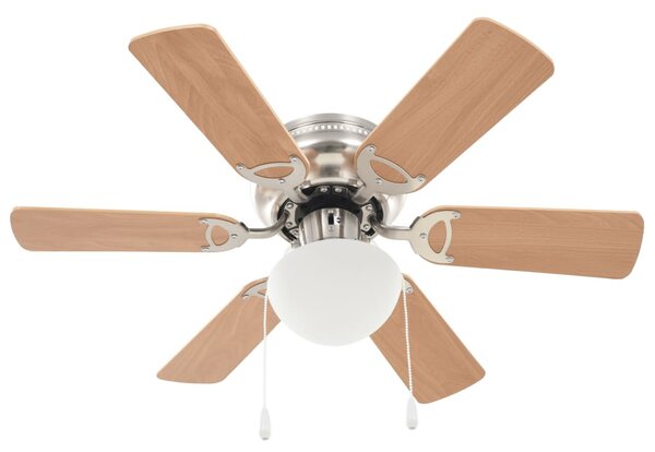 Ozdobný stropní ventilátor se světlem 82 cm světle hnědý