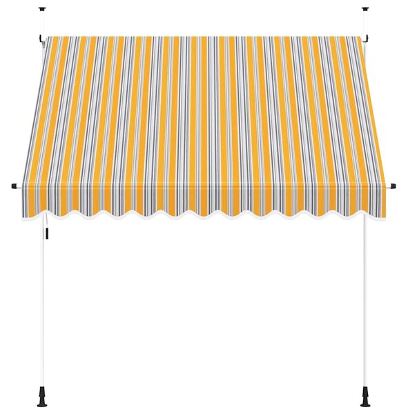 Ručně zatahovací markýza 250 cm žluto-modré pruhy
