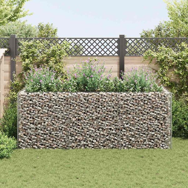Gabionový vyvýšený záhon ocel 270 x 90 x 100 cm