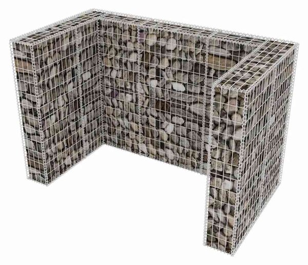 Gabionová zástěna pro 2 popelnice ocelová 180 x 100 x 120 cm