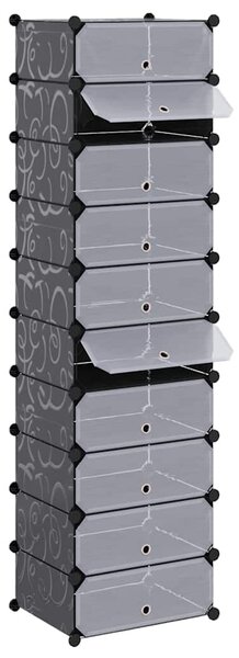 Organizér na boty s 10 přihrádkami, černý