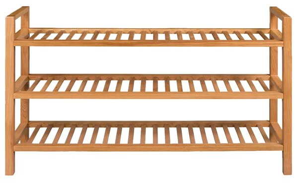 Botník se 3 policemi 100 x 27 x 60 cm masivní dubové dřevo