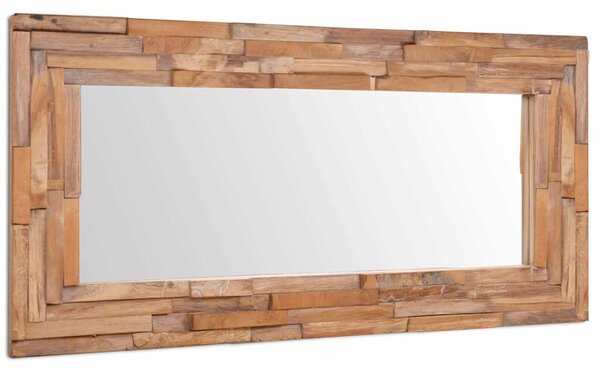 Dekorativní zrcadlo teak 120 x 60 cm obdélníkové