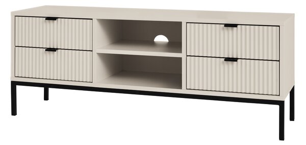 Livarno® Nízká skříň se 4 zásuvkami, 2 přihrádkami a kovovými nožičkami, lamelový design (100400831)