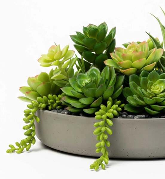 Dekorační miska ORYVEN, sklolaminát, průměr 30 cm, beton design