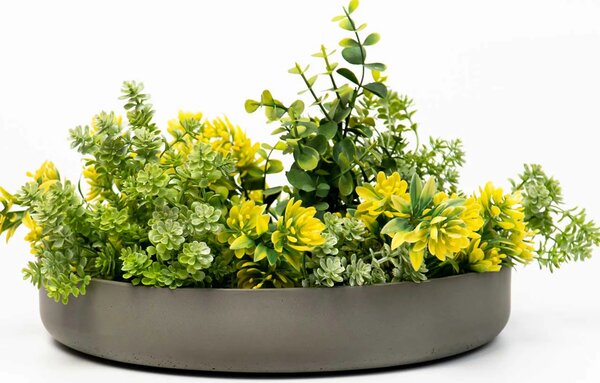 Dekorační miska ORYVEN, sklolaminát, průměr 34 cm, beton design
