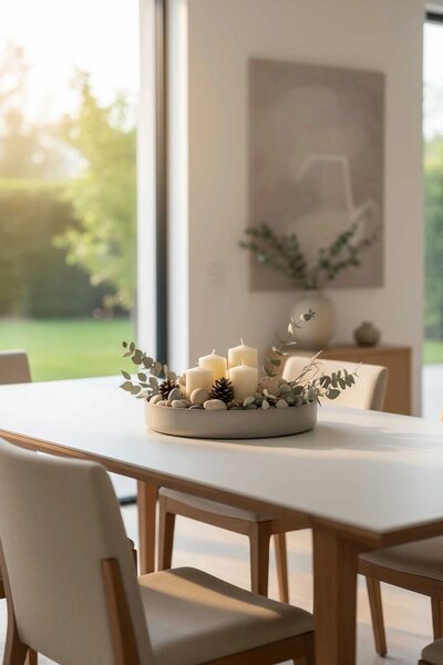 Dekorační miska ORYVEN, sklolaminát, průměr 34 cm, beton design