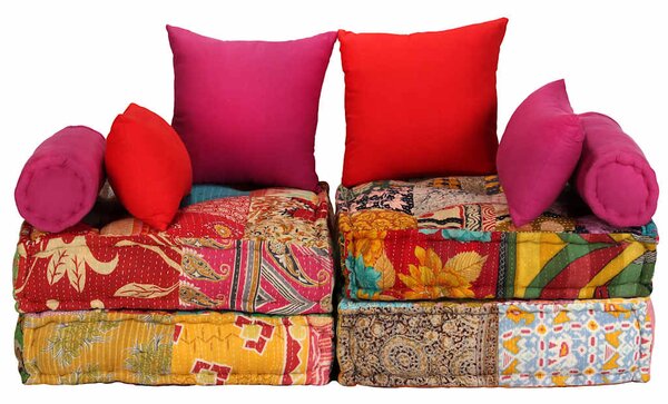 2místný modulární pouf patchwork textil