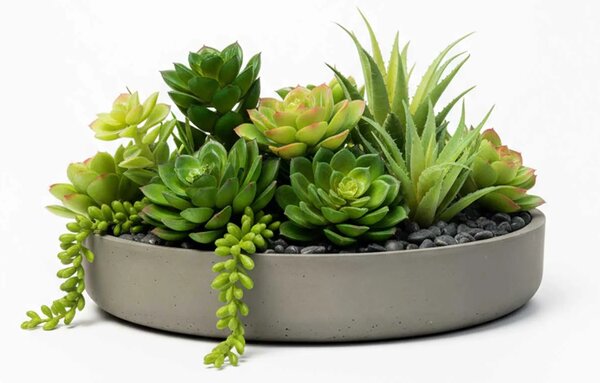 Dekorační miska ORYVEN, sklolaminát, průměr 30 cm, beton design