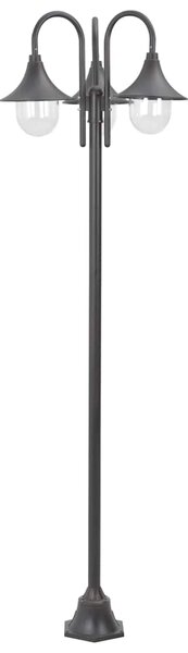 Zahradní sloupová lampa 3 ramena E27 220 cm hliník bronzová