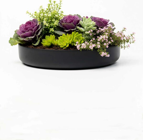 Dekorační miska ORYVEN, sklolaminát, průměr 30 cm, antracit