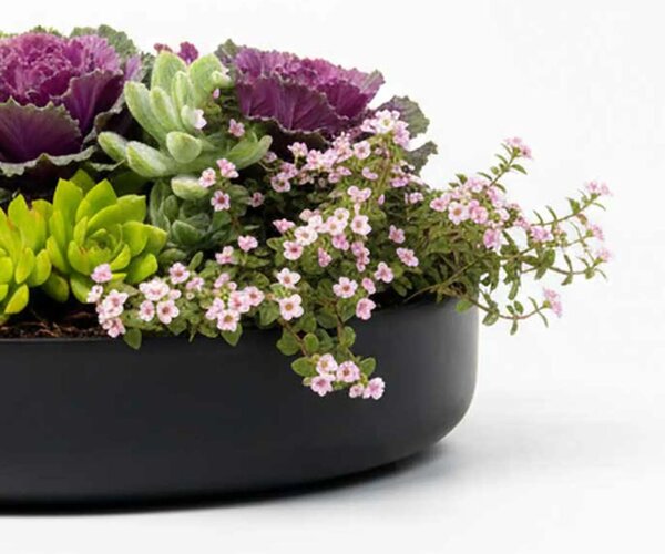 Dekorační miska ORYVEN, sklolaminát, průměr 30 cm, antracit