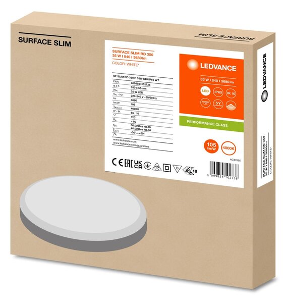 LEDVANCE stropní LED svítidlo SF Slim 35 W 4000 K IP65 průměr 350 mm