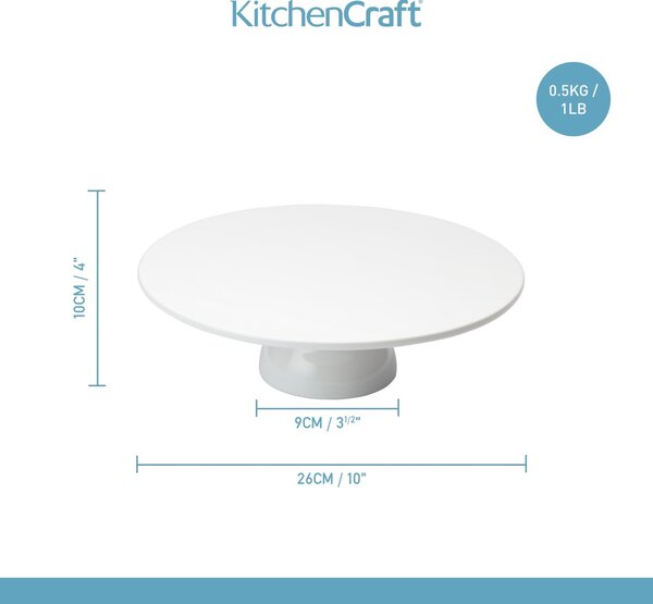 Porcelánový stojan na dort 26 cm bílý servírovací podnos na koláč dezerty sýry elegantní jednoduchý design SDICSTAND