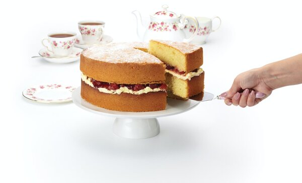 Porcelánový stojan na dort 26 cm bílý servírovací podnos na koláč dezerty sýry elegantní jednoduchý design SDICSTAND