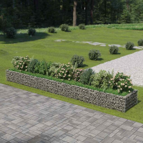 Gabionový vyvýšený záhon pozinkovaná ocel 540 x 90 x 50 cm 143555