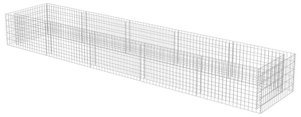 Gabionový vyvýšený záhon pozinkovaná ocel 450 x 90 x 50 cm 143553