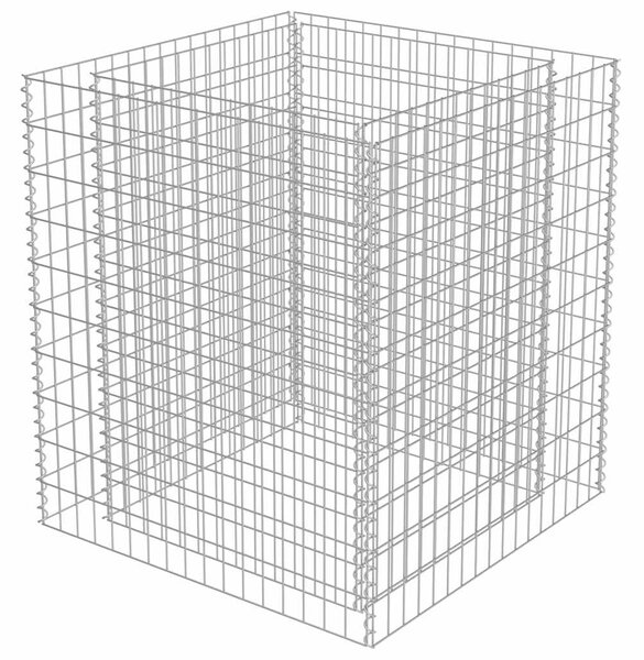Gabionový vyvýšený záhon pozinkovaná ocel 90 x 90 x 100 cm