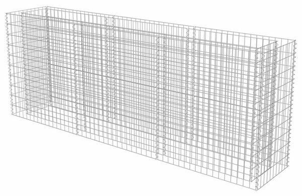 Gabionový vyvýšený záhon pozinkovaná ocel 270 x 50 x 100 cm