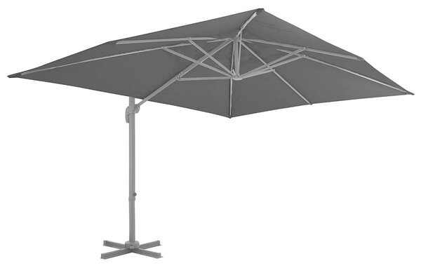 Konzolový zahradní slunečník s hliníkovou tyčí 400 x 300 cm antracitový