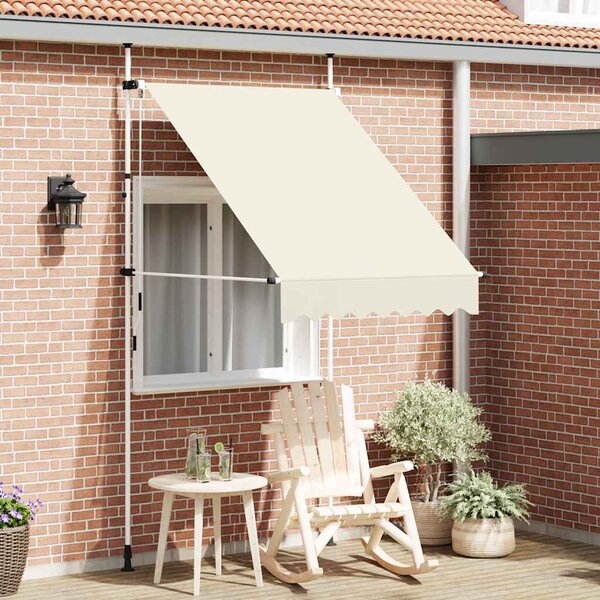 Ručně zatahovací markýza 150 cm krémová 143693