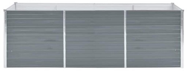 Vyvýšený záhon pozinkovaná ocel 240 x 80 x 77 cm šedý